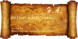 Hiller Ajnácska névjegykártya